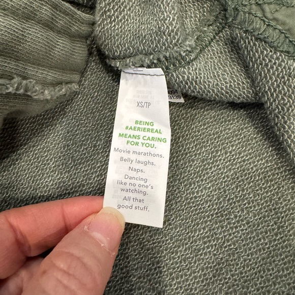 Aerie Lumberjane Fleece Oversized Olive Green Shirt - Picture 3 of 10